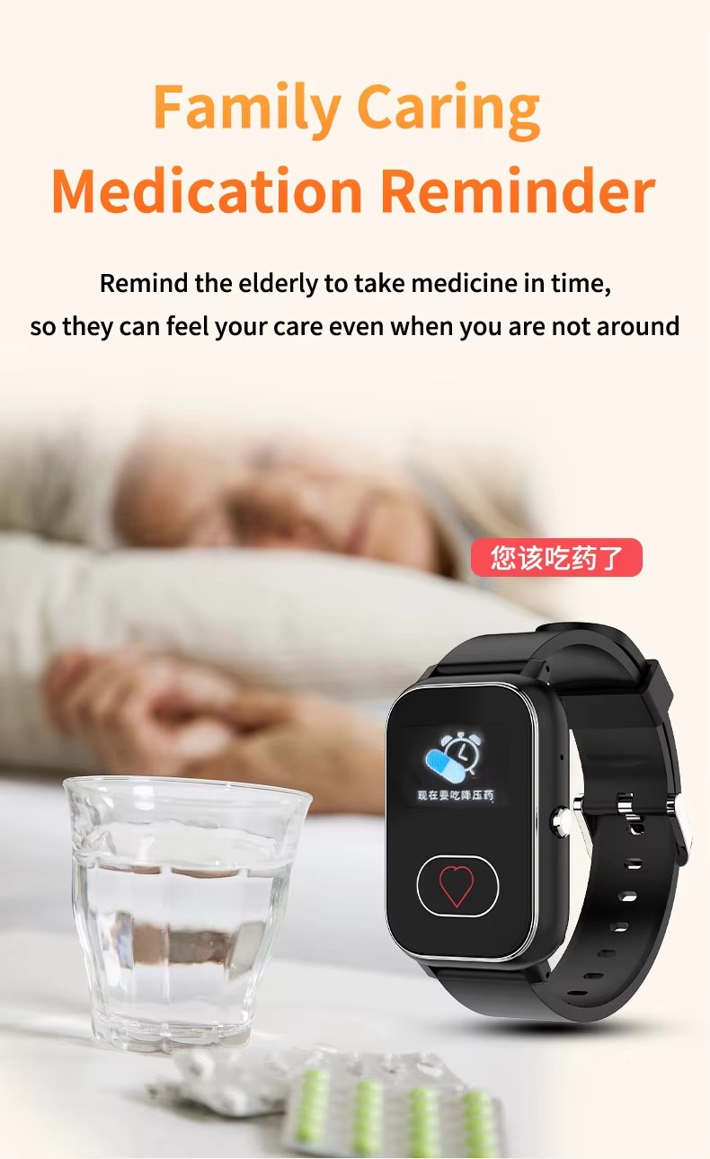FA96S Waterproof 4G Alert Smartwatch Emergency Help Senior Life Monitoring with Fall Detection for Seniors Tracker Elderly Watch