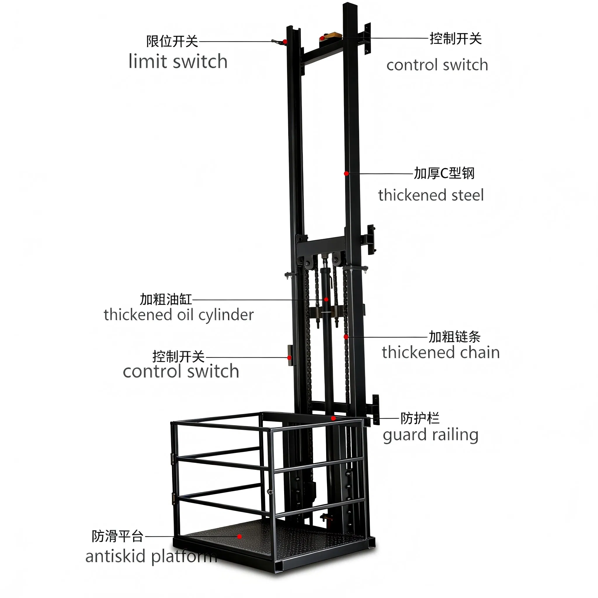 3/4/6/10/12/15m Platform Passenger Home Cargo Electric Chair Patient Wheel Chair Stair Lift