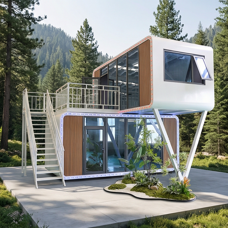 Outdoor Prefab House Customized Modular Home Living and Working Mobile Apple Cabin