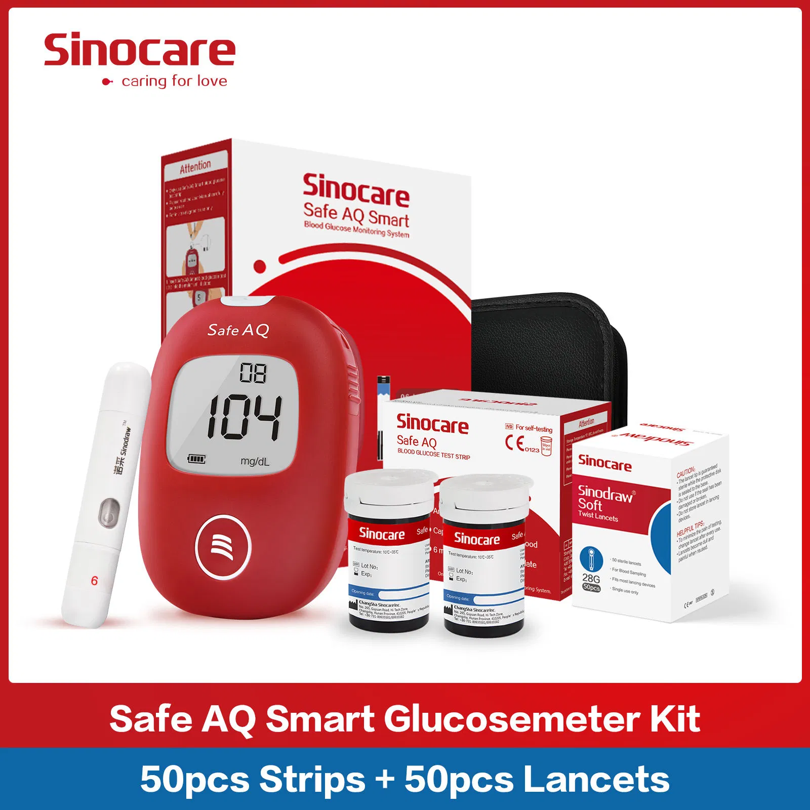 Sinocare Glucose Control Continuous Glucose Monitoring Devices Self Monitoring Blood Glucose Meter