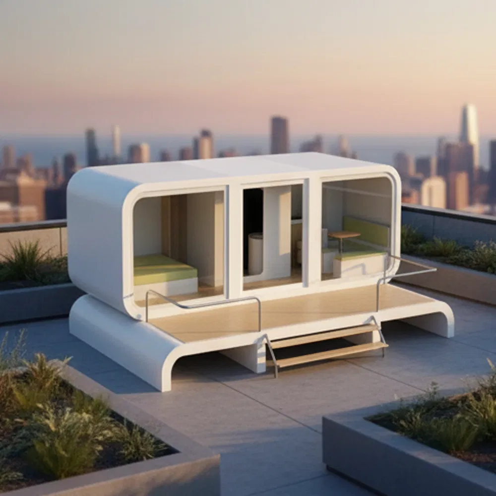 Modular Prefabricated Tiny Prefab Mini Mobile Tiny Home Office Pods Apple Cabin