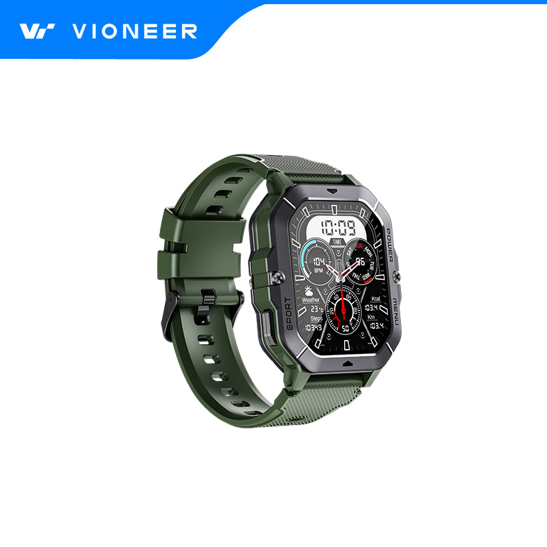 Vioneer Outdoor Waterproof Bt Calling Phone Heart Rate Sleep SpO2 Blood Pressure ECG Monitoring Sport Smart Bracelet Smartwatch