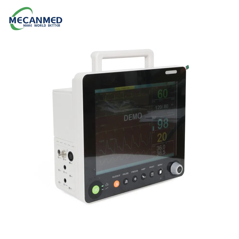 Guangzhou Hospital Factory Operation Room High Definition ECG SpO2 NIBP Resp Tem Heart Rate 12 Inch Remote Patient Monitor