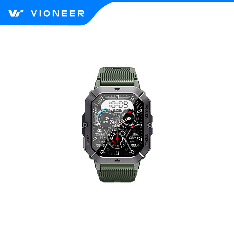 Vioneer Outdoor Waterproof Bt Calling Phone Heart Rate Sleep SpO2 Blood Pressure ECG Monitoring Sport Smart Bracelet Smartwatch