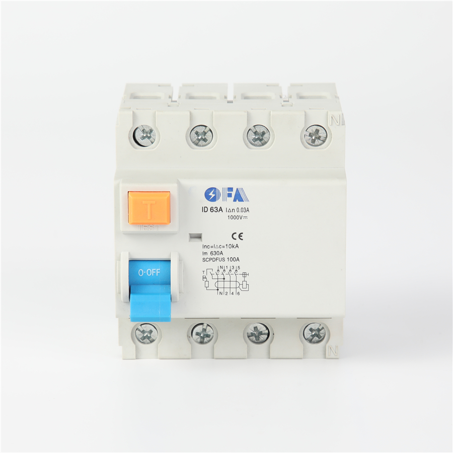 China OFID 4P High-Performance Four-Pole DC Residual Current Operated Circuit Breaker (RCCB) Suppliers, Manufacturers