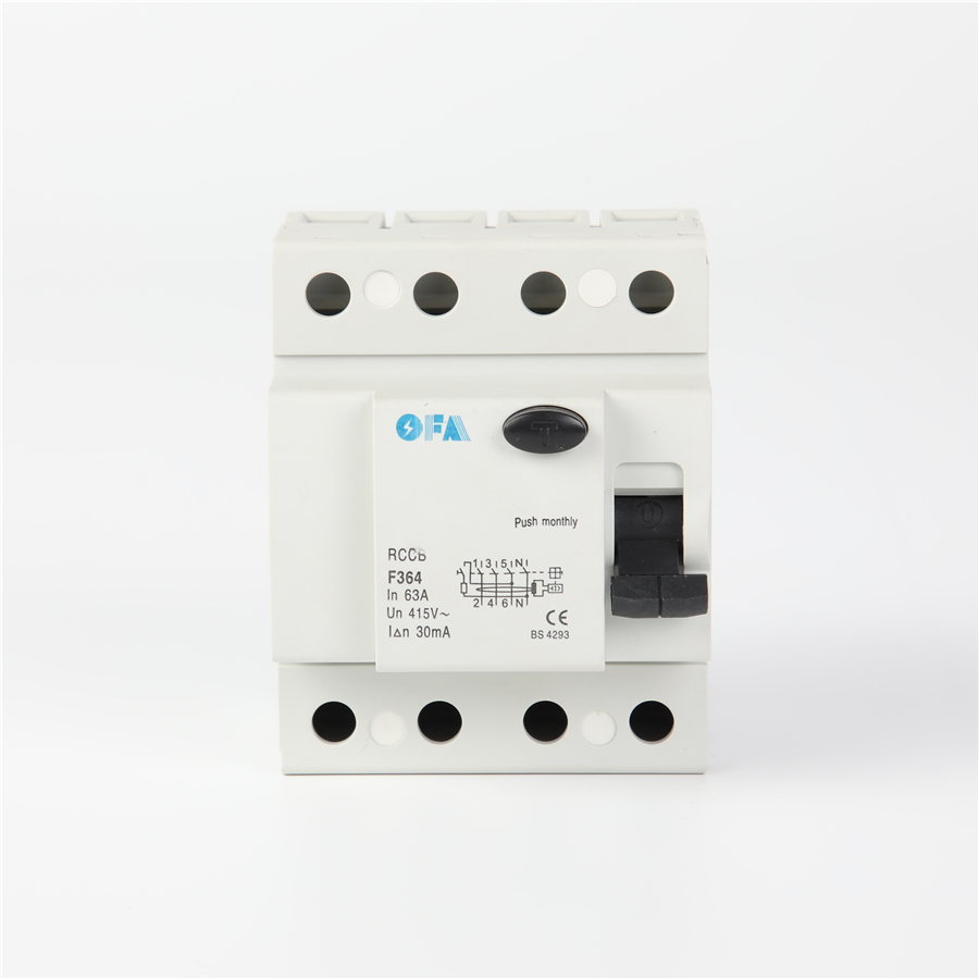 High-Quality OFPM 4P High-Performance Four-Pole Residual Current Operated Circuit Breaker (RCCB) Supplier, Manufacturers