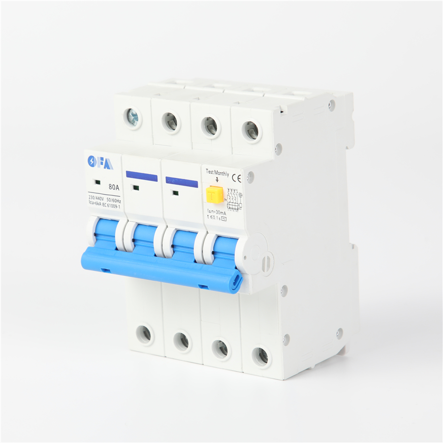 OEM OFKL-80A 4P High-Performance Four-Pole Earth Leakage Circuit Breaker Factories, Manufacturers