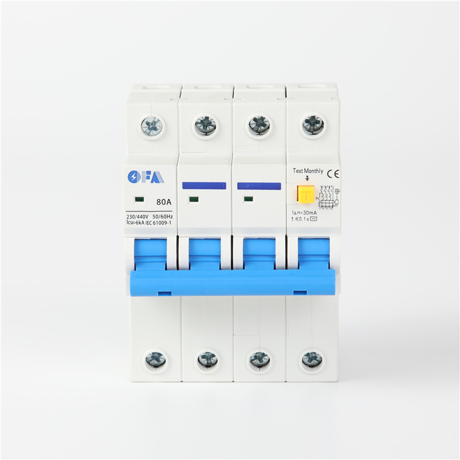 OEM OFKL-80A 4P High-Performance Four-Pole Earth Leakage Circuit Breaker Factories, Manufacturers