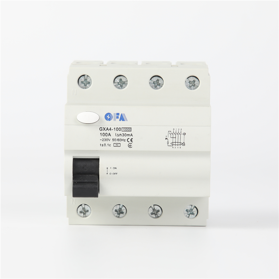 High-Quality OFGX 4P100A High-Performance Four-Pole Residual Current Operated Circuit Breaker Supplier, Manufacturers