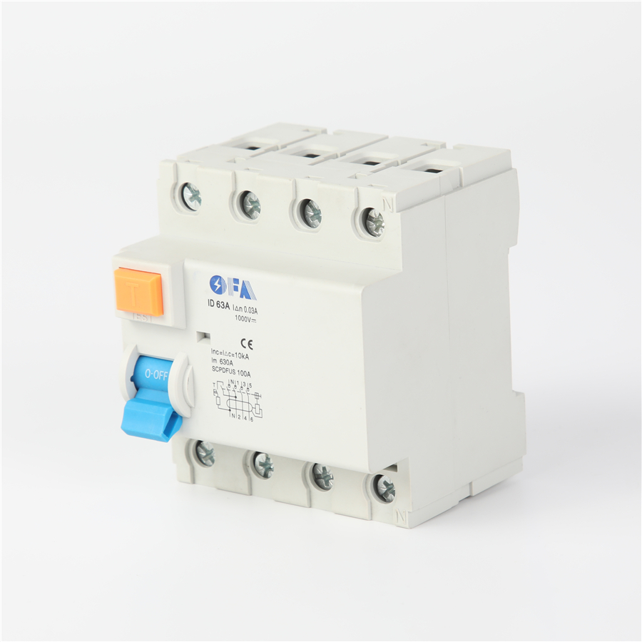 China OFID 4P High-Performance Four-Pole DC Residual Current Operated Circuit Breaker (RCCB) Suppliers, Manufacturers