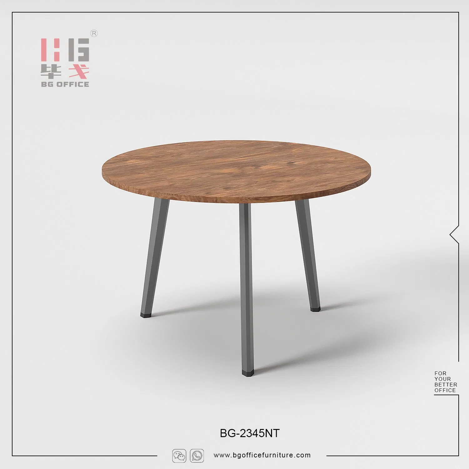 Wooden Metal Commercial Furniture Iron New Design Conference Round Meeting Table