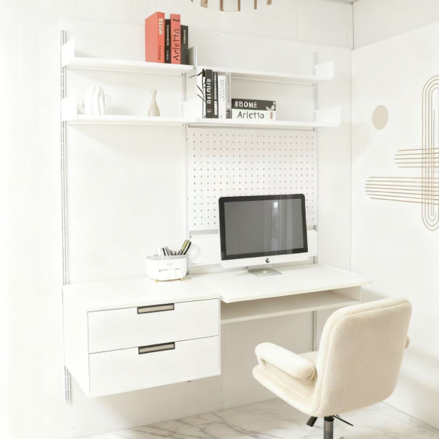 Custom Size Flexible Detachable Metal Adjustable 5-Layer Standing Storage Shelf for Bookshelves