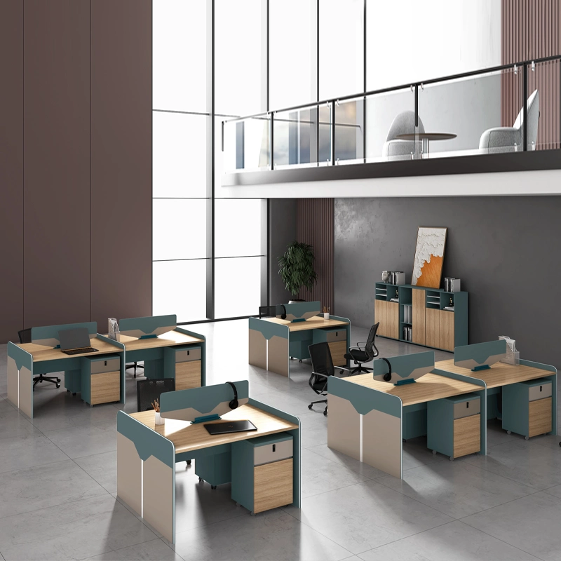 Moodern Cubicle Call Center Wooden Modular Furniture Commercial Partition Computer Table Open Desk Office Workstation