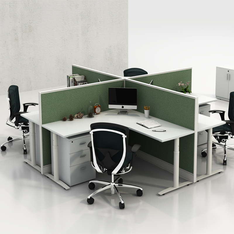 Good Quality Modular System Partition Modern 4 Cluster Office Table Workstation