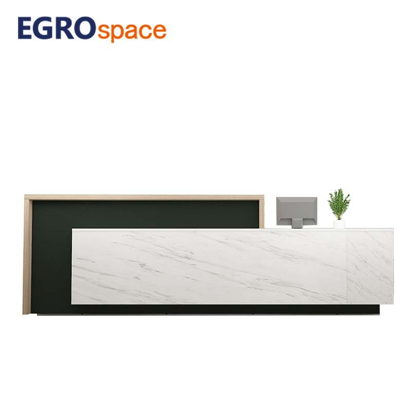 Egrospace Modern Style White Person Beauty Counters Material Wood Design Standard Reception Desk