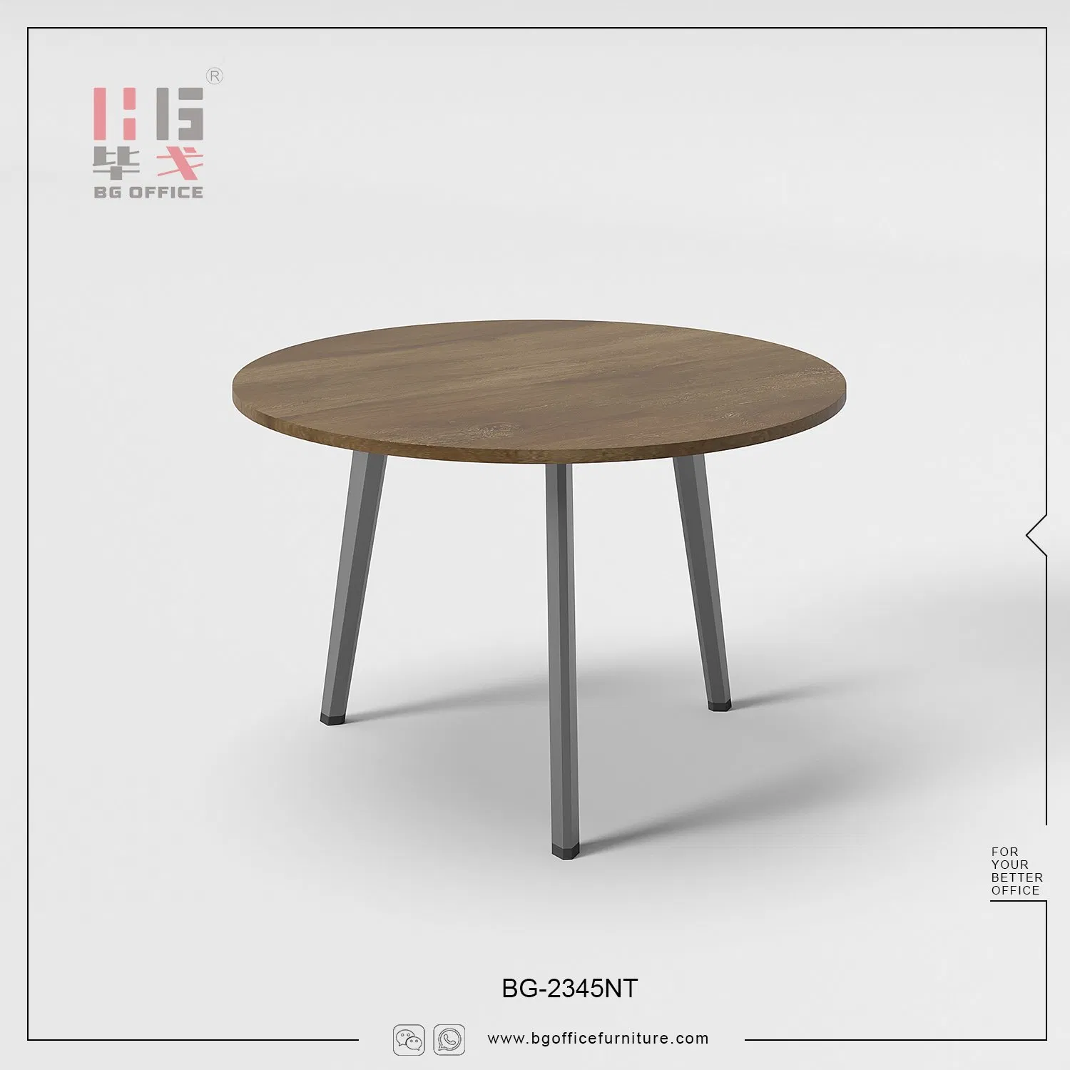 Wooden Metal Commercial Furniture Iron New Design Conference Round Meeting Table