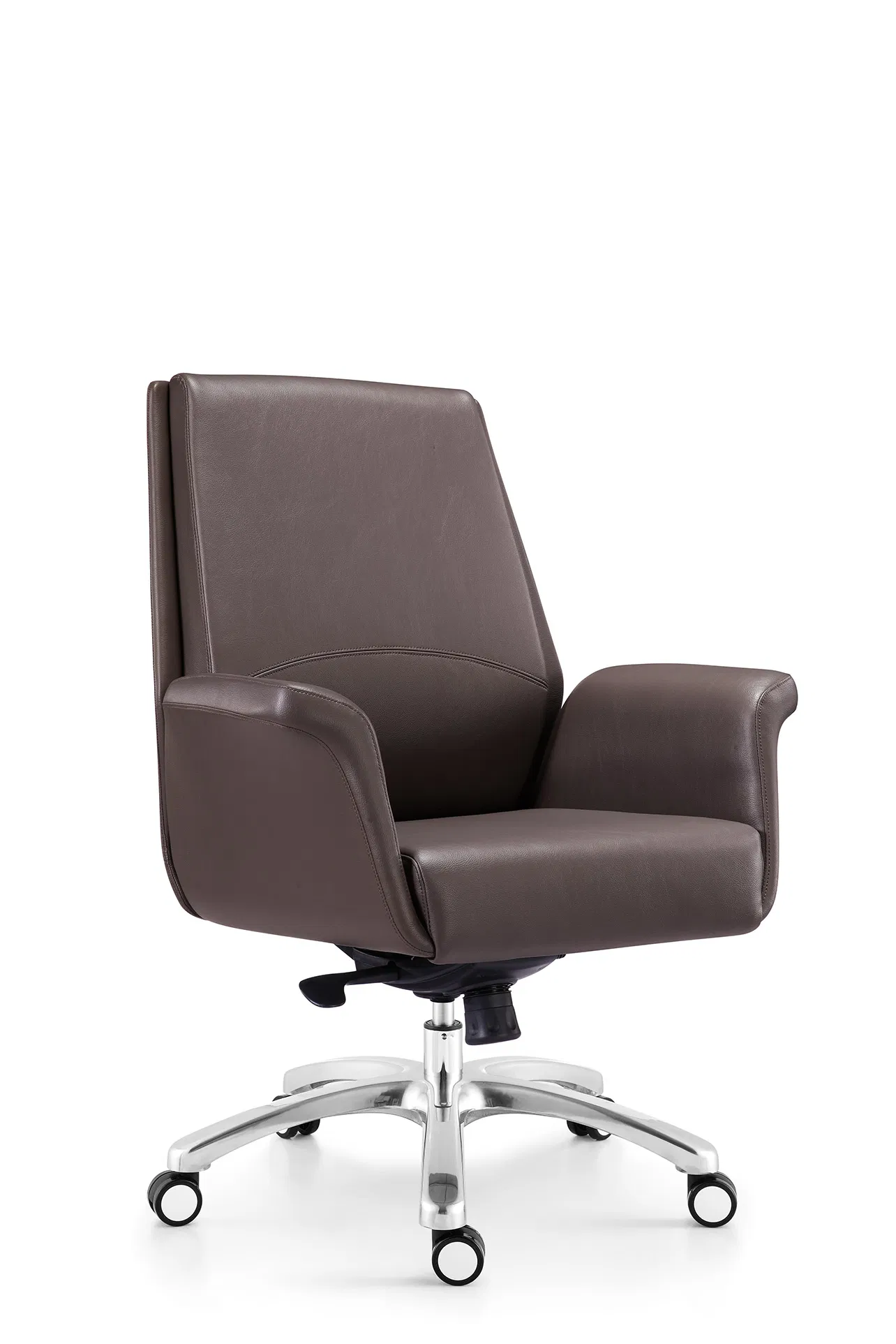 High End Office Furniture Supplier Guest Leather Swivel Visitor Chair for Waiting Room