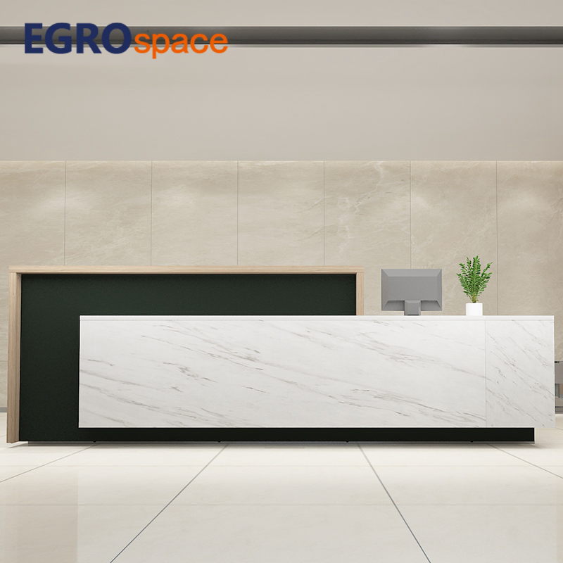 Egrospace Modern Style White Person Beauty Counters Material Wood Design Standard Reception Desk
