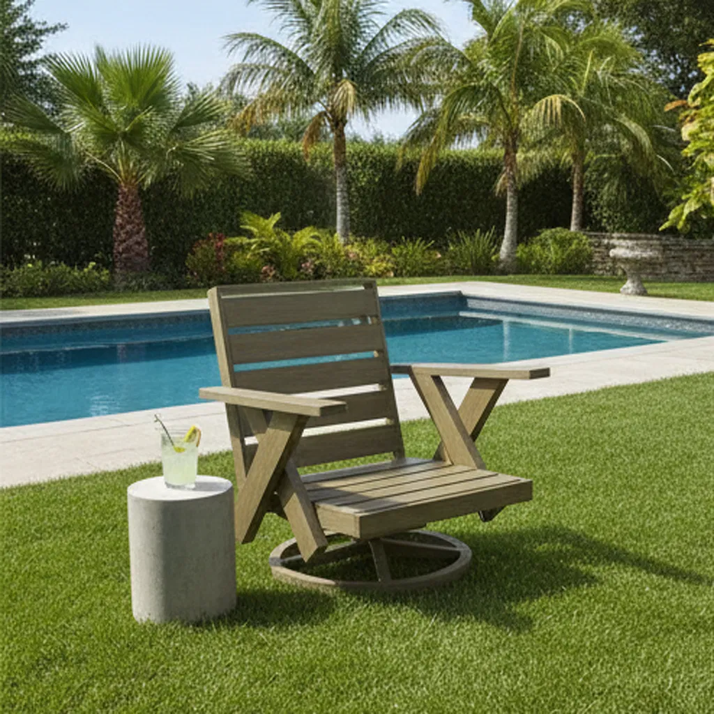 Chic Aluminum Outdoor Coffee Table with Swivel Lounge for Outdoor Spaces