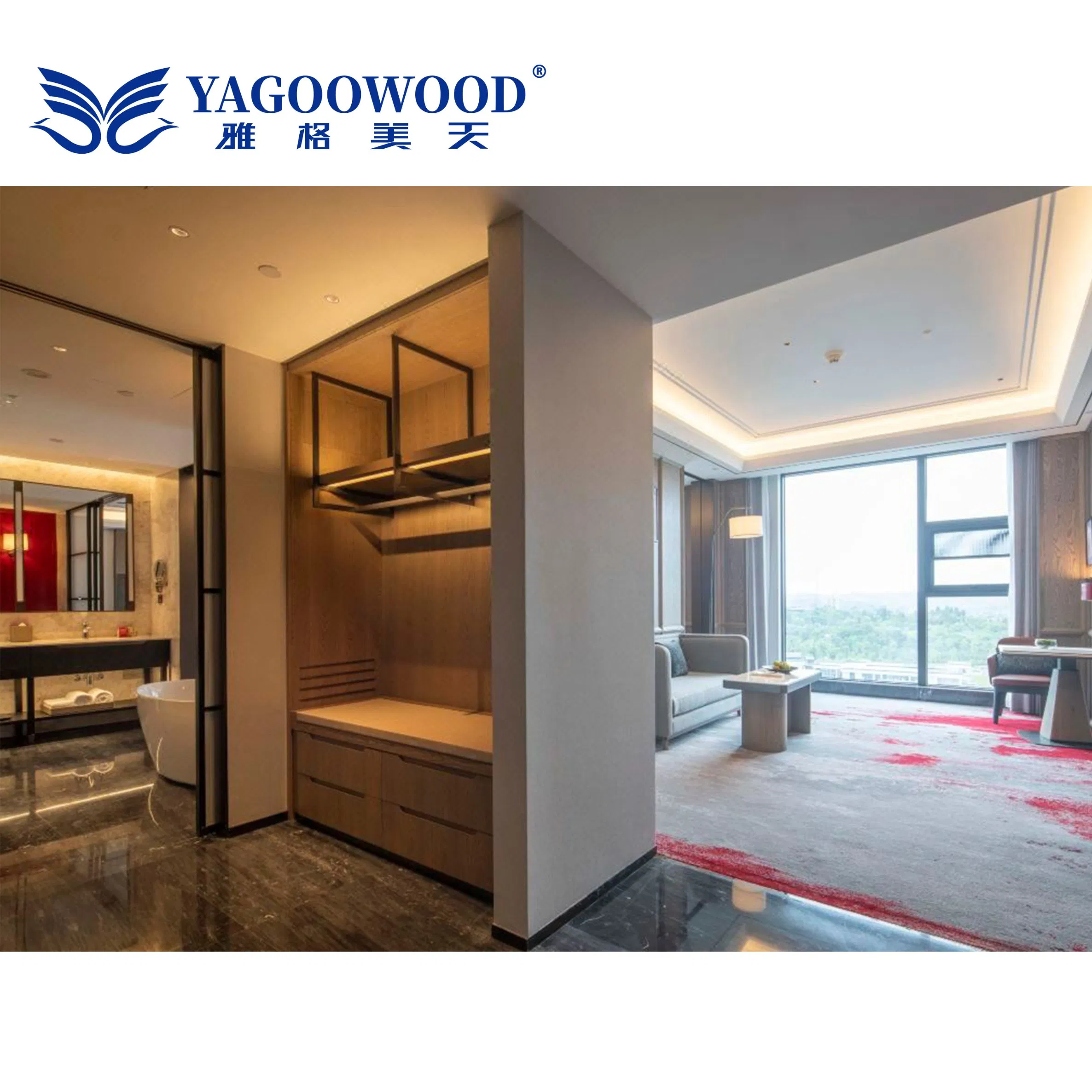 Modern Hotel Lounge Coffee Table Wood Base