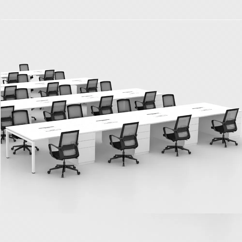 Modern Modular White Office Furniture Workstation 4 8 10 Person Open Working Opposite Sitting Combination Office Workstations