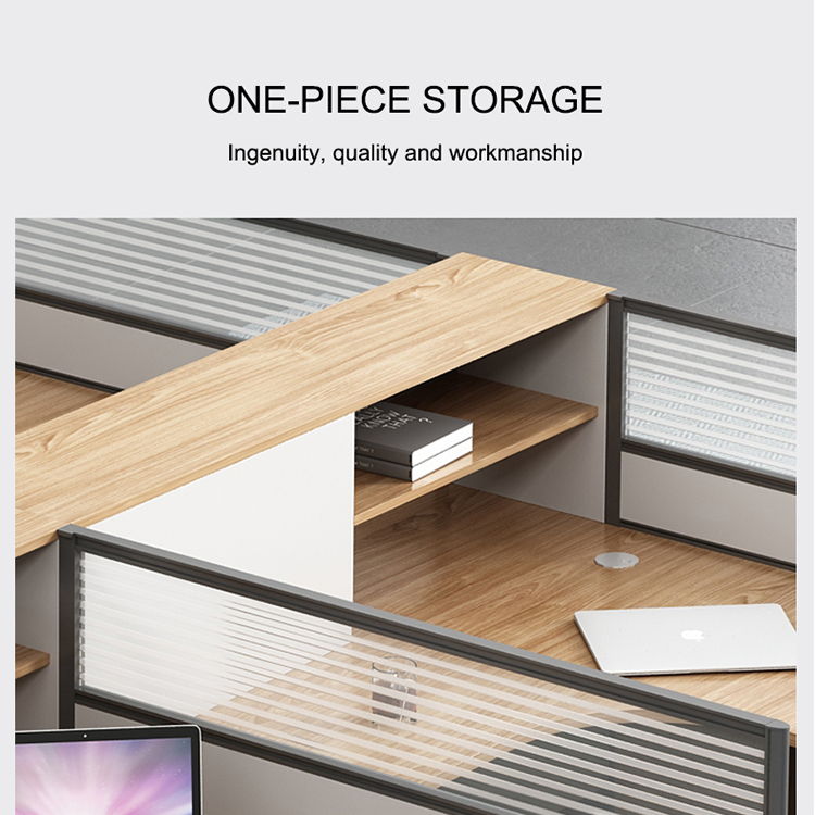 Wood 4 Person Office Furniture Commercial Furniture Modular Office Desk Partition Office Table Cubicle Workstation