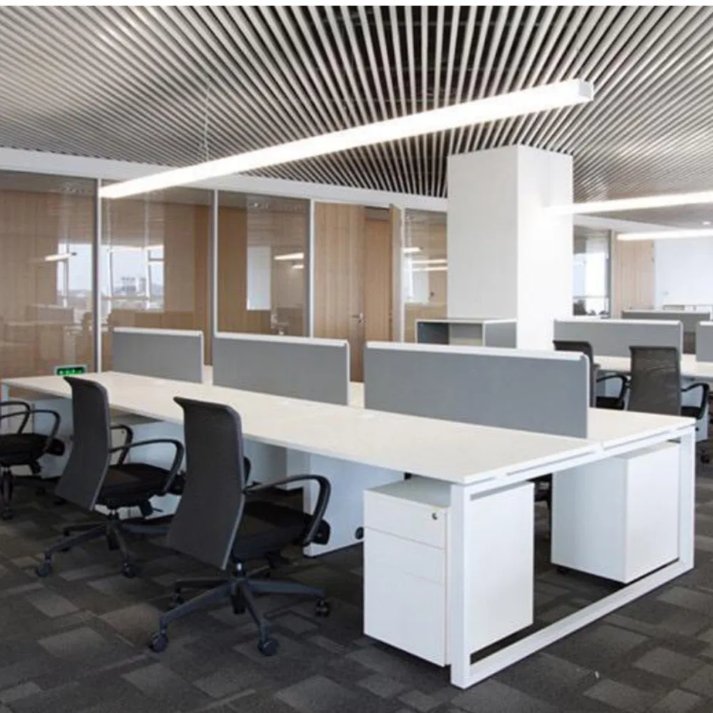 Modern Modular White Office Furniture Workstation 4 8 10 Person Open Working Opposite Sitting Combination Office Workstations