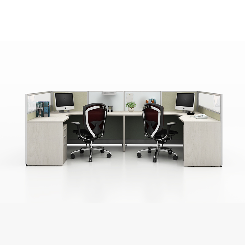 New Arrival Workstation Furniture Glass Screen Fabric Office Desk Partition
