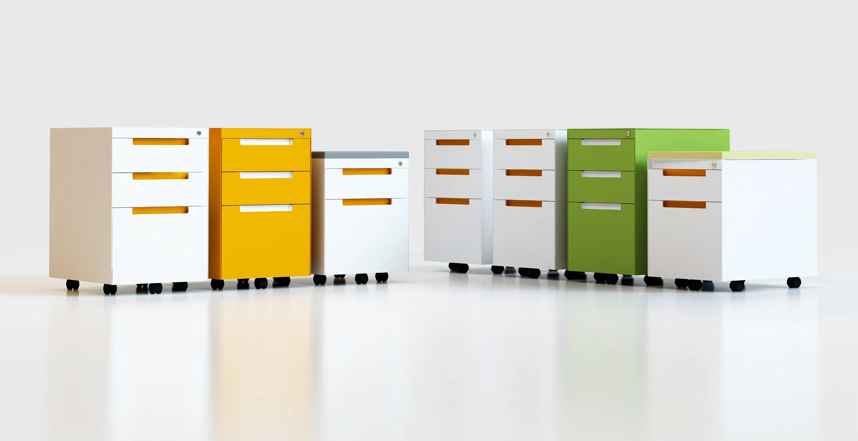 Modern Steel 3-Drawer Mobile Pedestal (iCab-M3D)