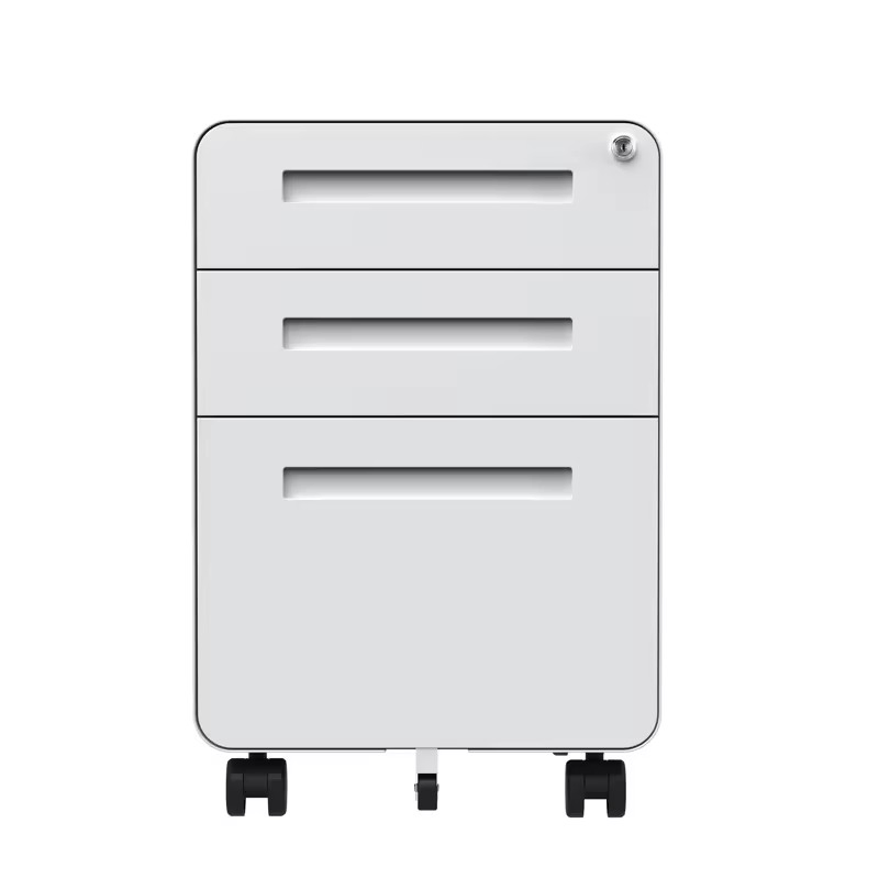 Office Steel Mobile Under Desk File Pedestal Filing Cabinet with Wheels 2 3 4 Drawer