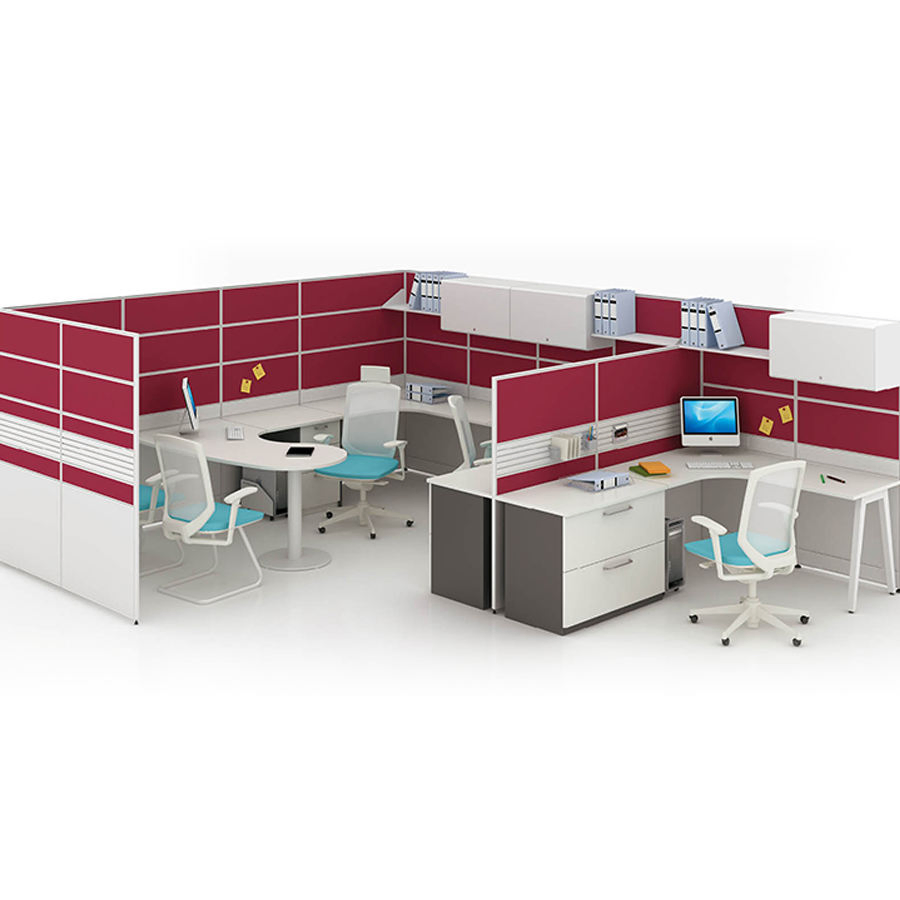 Workspace Office Desk Cubiculos Oficina Table Furniture Modular 4 Person Call Center Cubicles Office Workstation