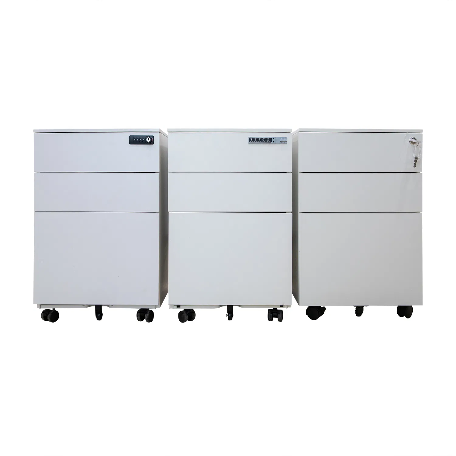 3 Drawer Steel Mobile Pedestal with Digital Lock
