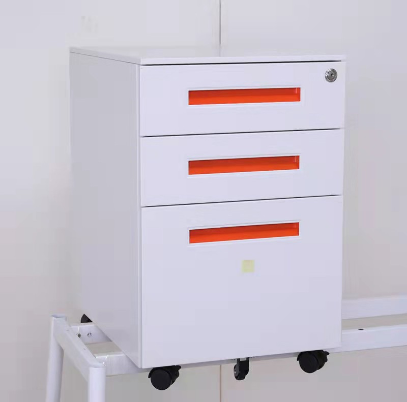 3 Drawer Steel Mobile Pedestal with Nice Handle for Office