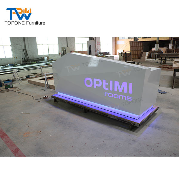 Customized Modern High Quality LED Front Gym Hotel Dental Clinic Front Reception Desks for Beauty Salon Office Furniture