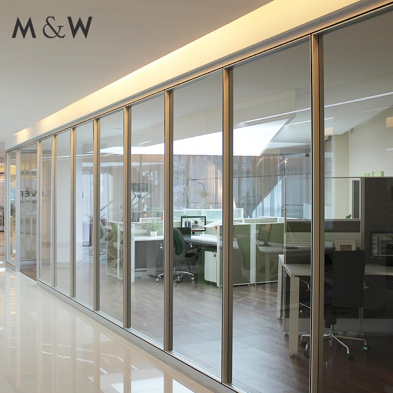 M&W Manufacturer Factory Full Height Furniture Soundproof Glass Wall Office Partition