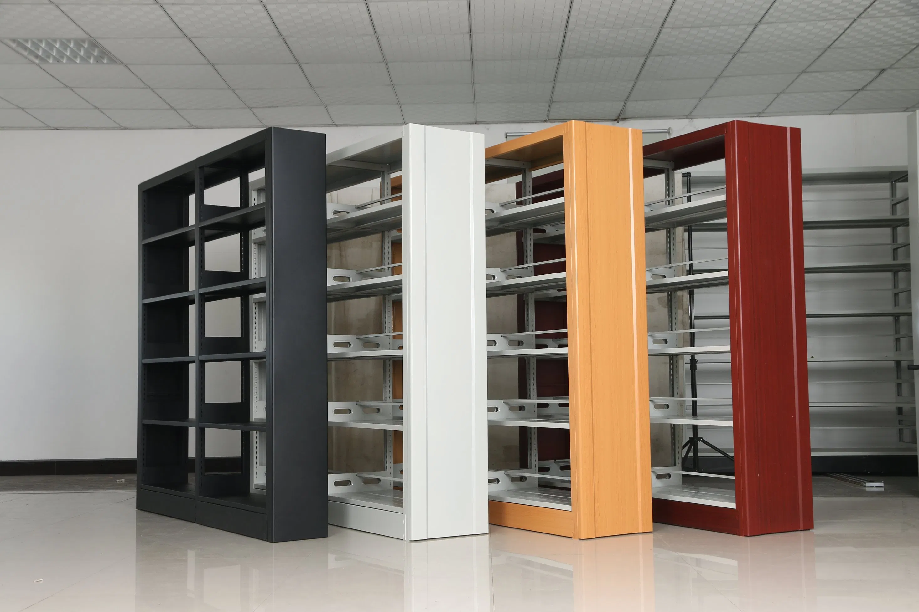 Good Quality Double Side Bookshelf Steel Library Furniture