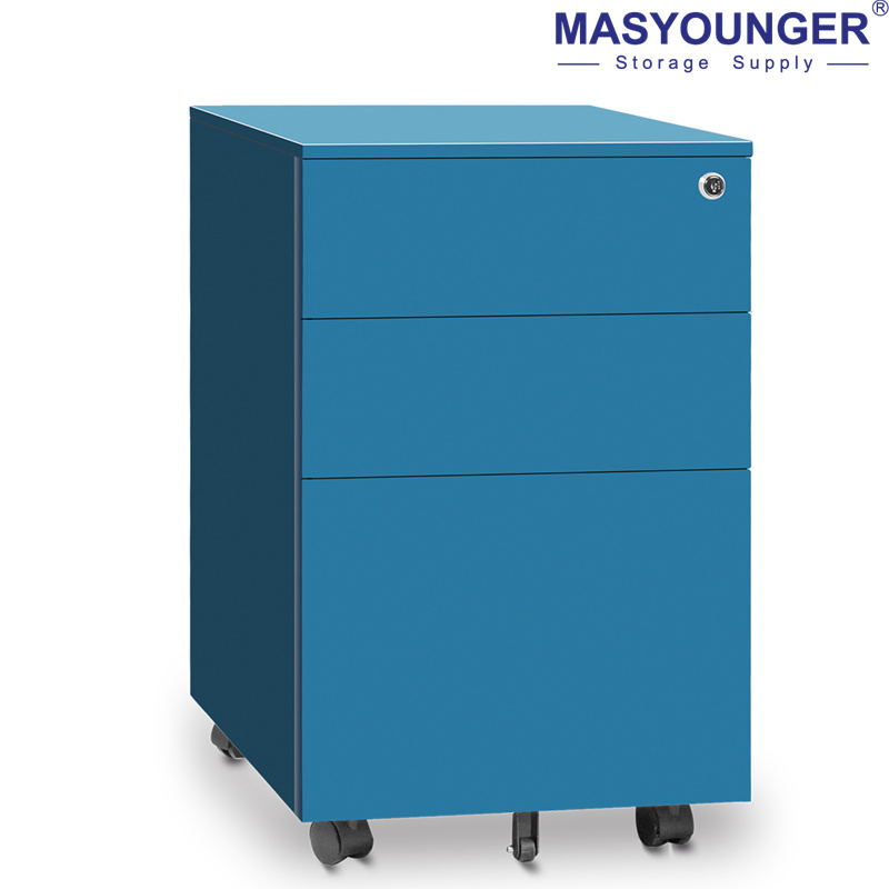 Modern Steel Mobile Pedestal with 3 Drawers for Office