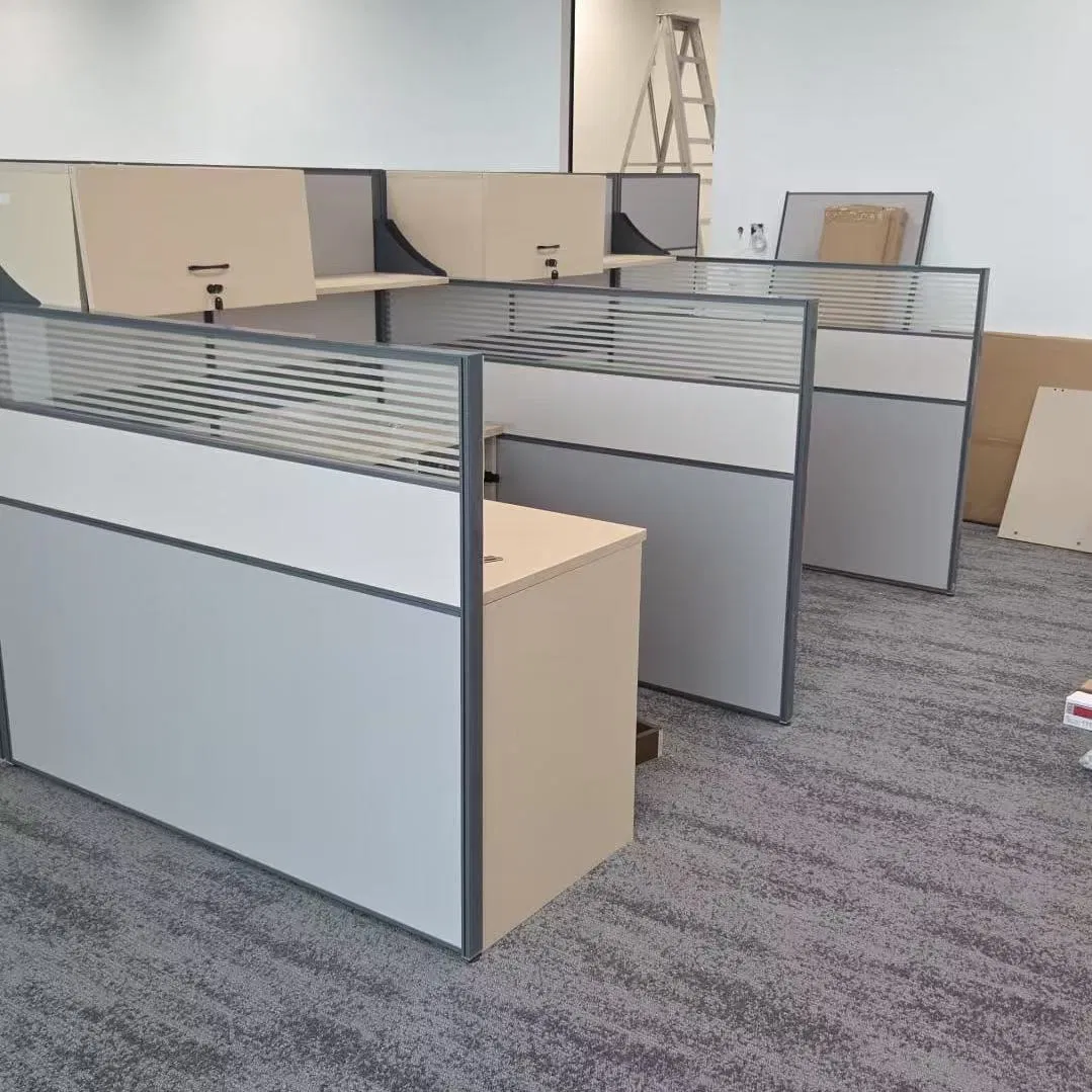 Modular Office Partition Workstation Desk with Storage Cabinet for Open Workspace Furniture