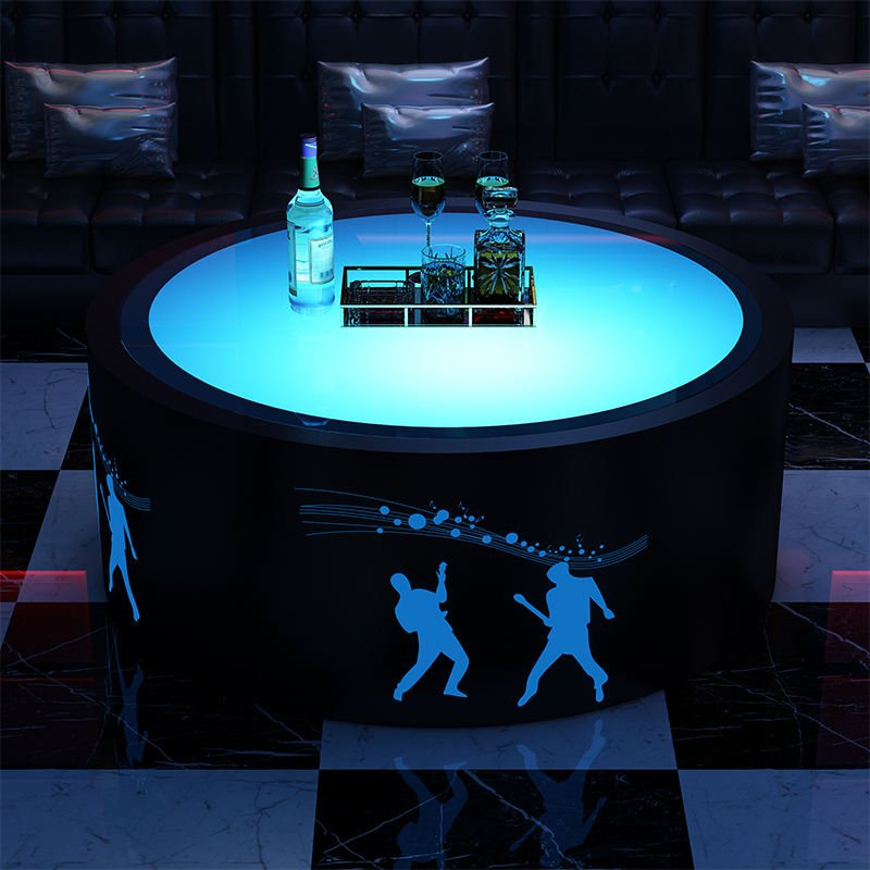Outdoor Glowing Bar Nightclub Luminous Center Bar Coffee Table LED Hookah Lounge Furniture Round Bar Tables