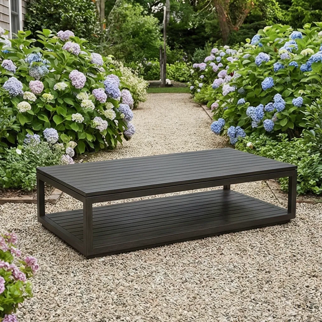 Functional Aluminum Outdoor Coffee Table with Swivel Lounge for Outdoor Use