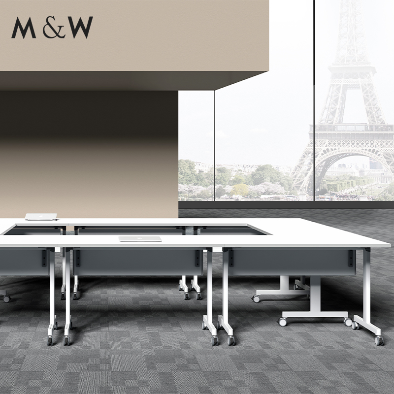 M&W Office Furniture Workstation Foldable Flip Top Training Table Meeting Room Table Conference Room Desk