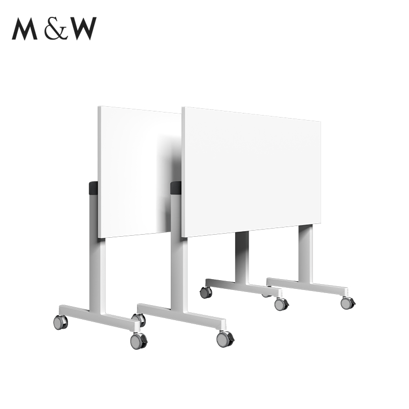M&W Foldable Training Desk Flip Top Conference Room Table Co-Working Tables Office Desk with Table Frame