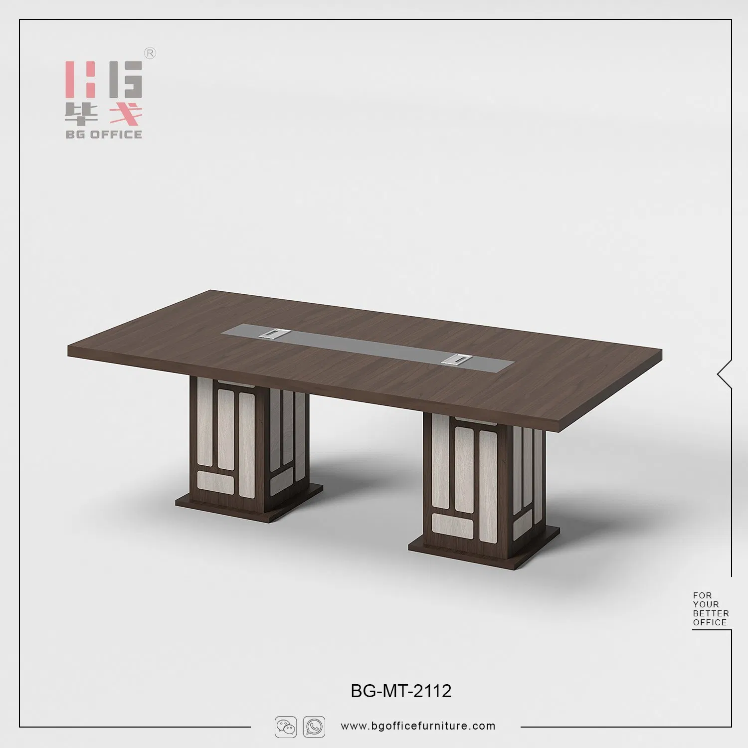 Modern Melamine Commercial Furniture Wooden Office Desk Conference Table for Meeting Room