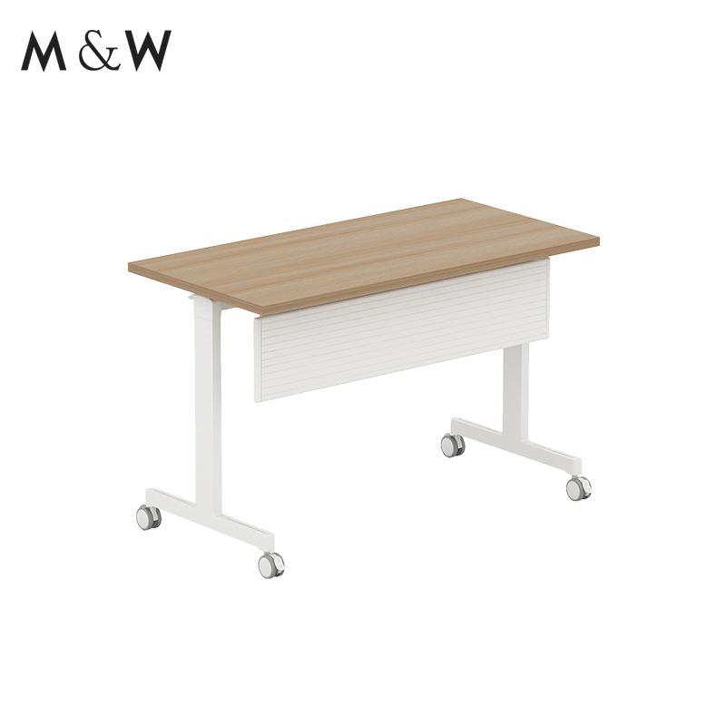 M&W Foldable Training Desk Flip Top Conference Room Table Co-Working Tables Office Desk with Table Frame