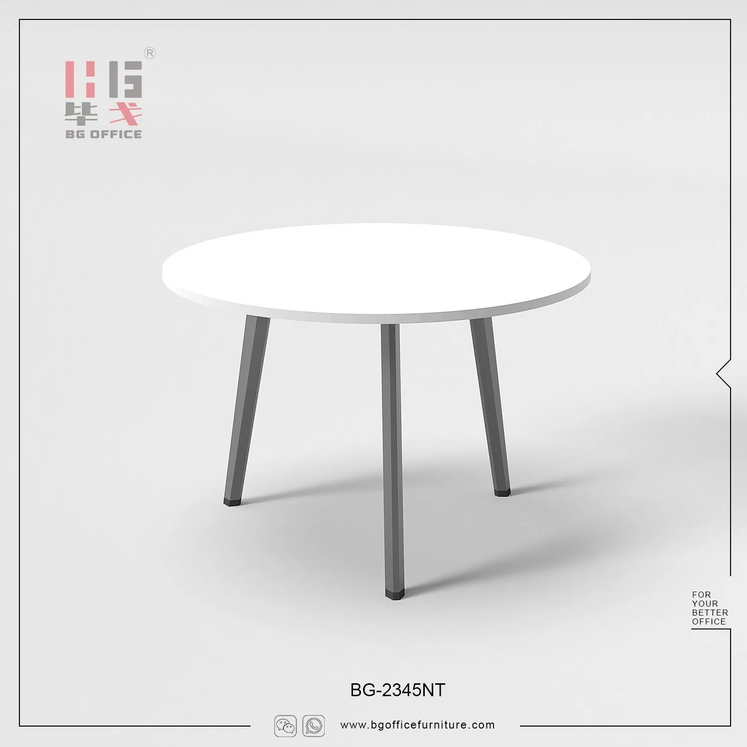 Wooden Metal Commercial Furniture Iron New Design Conference Round Meeting Table