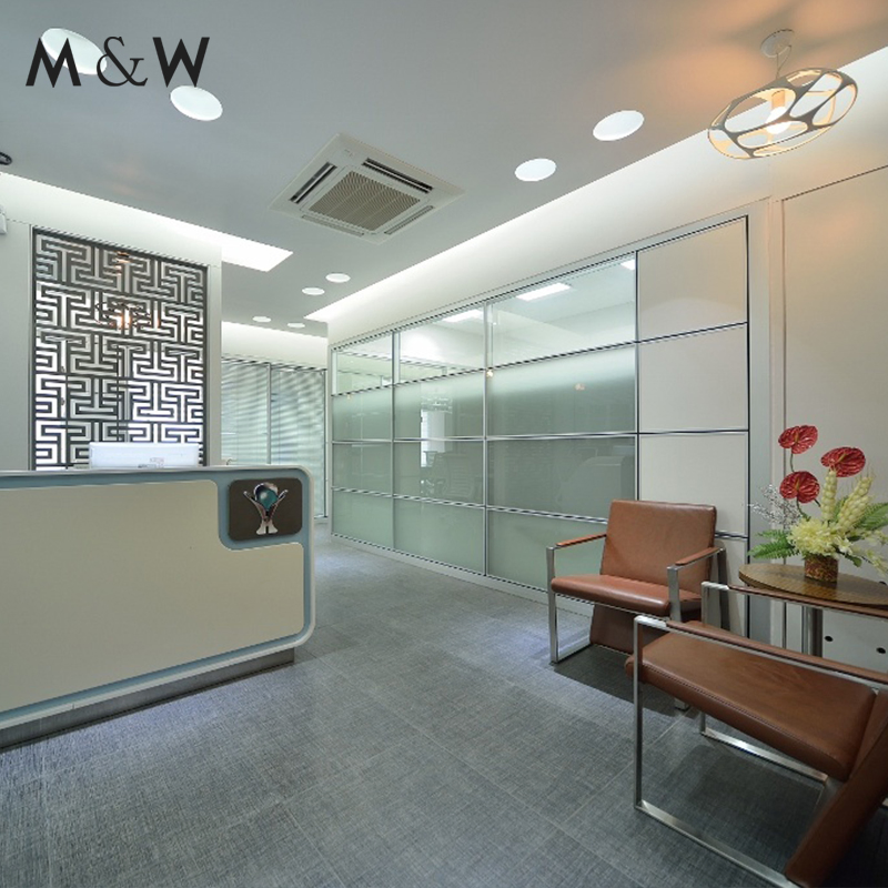 M&W Wholesale Furniture Aluminium Frame Soundproof Office Glass Wall Partition