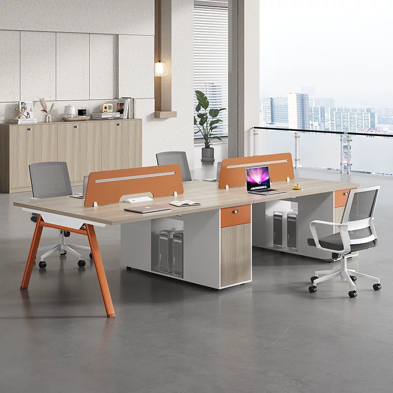 Melamine Modular Office Cubicle Modern Design Office Partition Workstation with File Cabinets