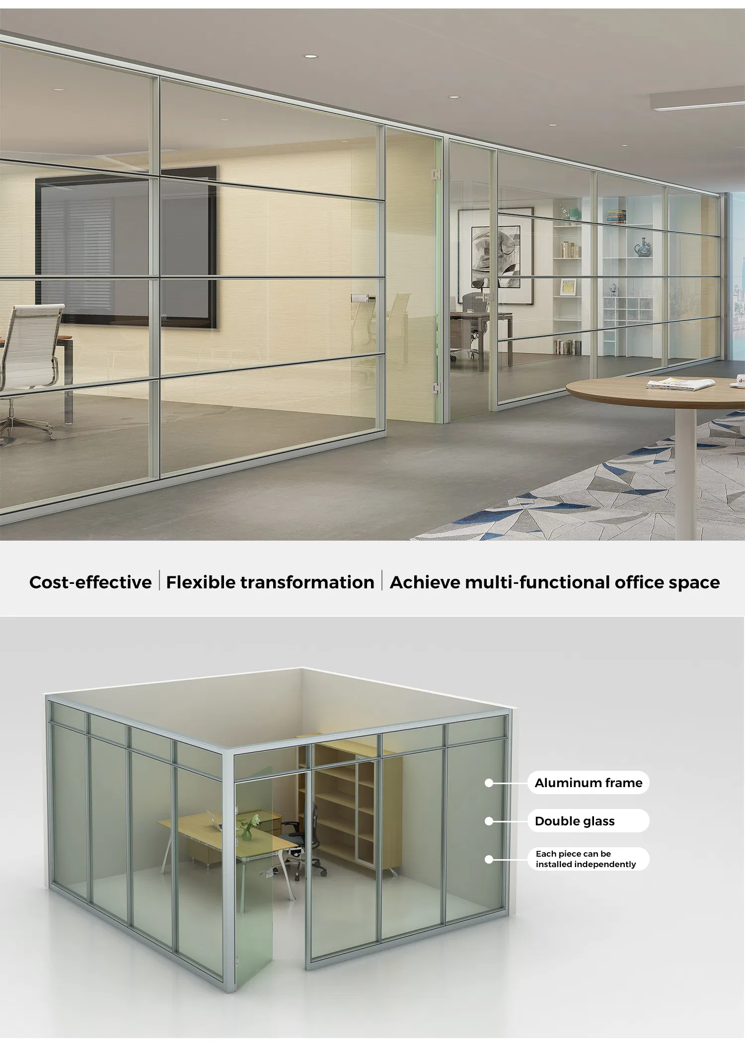 Soundproof Office Glass Partition