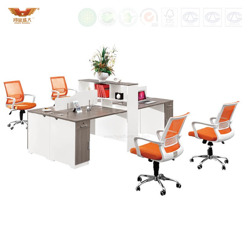 4 Person Open Wooden Modular Straight Workstation Office Partition (H70-0264)