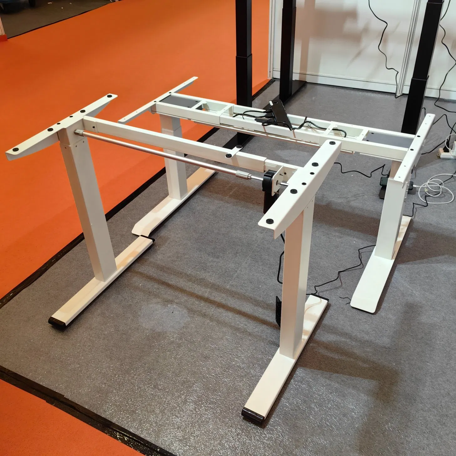 White Height Adjustable Computer Desk Top Wooden